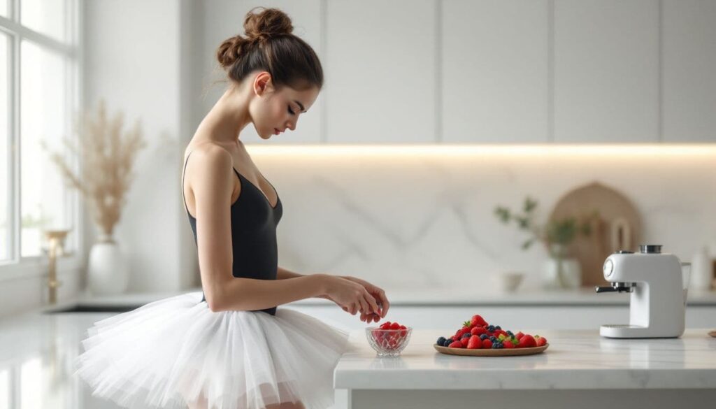 A ballet dancer timing their meals to optimize performance.